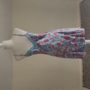 Delicates slip dress‎ women's Size M red/blue/multi-color polyester